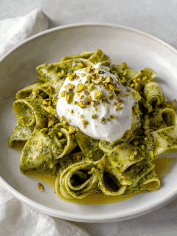 Pistachio Pesto Pasta with Burrata