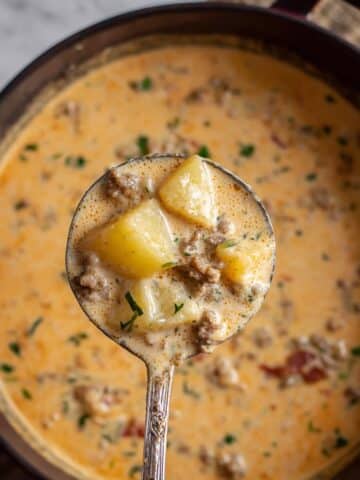 Cheesy Beef and Potato Soup Recipe