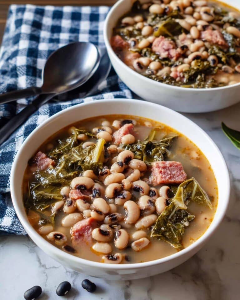 Slow Cooker Black Eyed Peas and Collard Greens Recipe