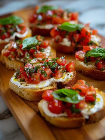 Burrata Bruschetta with Tomato, Basil, and Balsamic Glaze Recipe