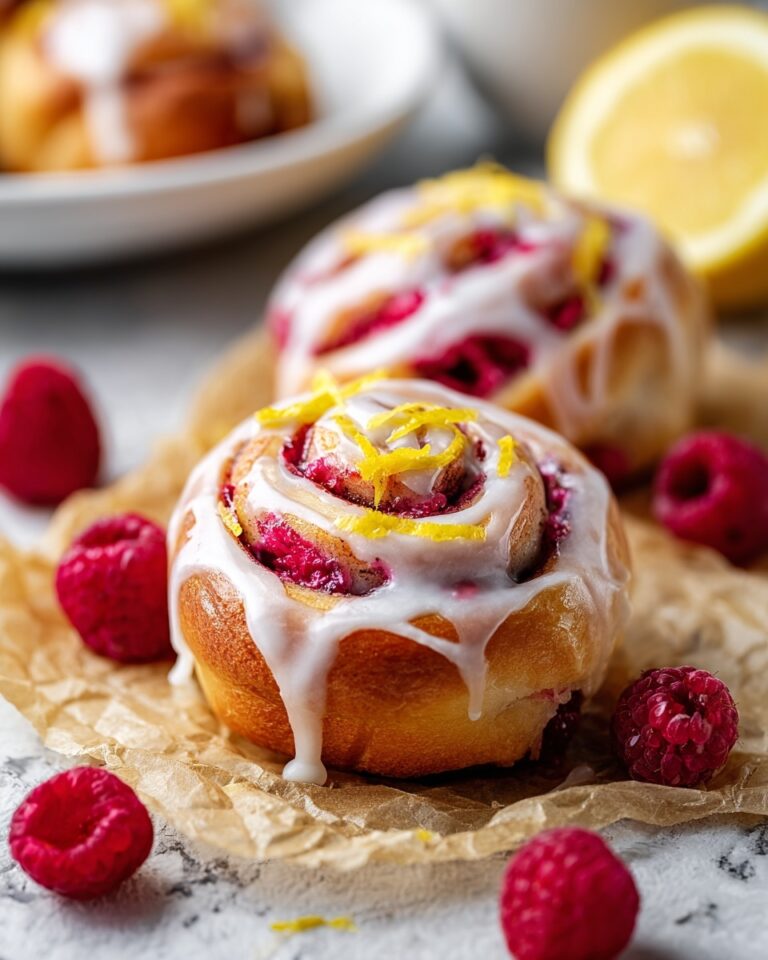 Raspberry Cinnamon Rolls with Lemon Glaze Recipe