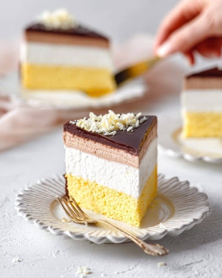 Bird's Milk Cake Recipe (Ptichye Moloko) with Sour Cream Mousse and Ganache Recipe