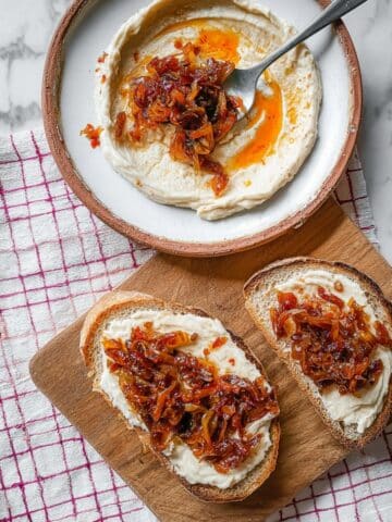 Fasole Batuta: Romanian White Bean Spread with Garlic and Caramelized Onions Recipe
