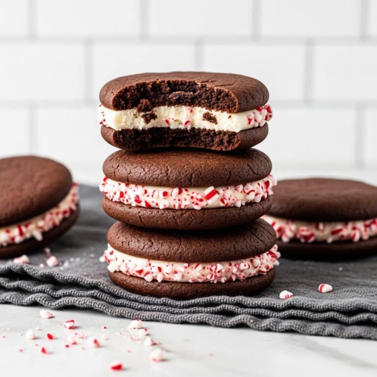 Chocolate Peppermint Cookie Sandwiches with Creamy Buttercream Filling Recipe