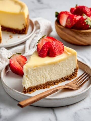 Ultimate Cheesecake with Graham Cracker Crust and Raspberry Topping Recipe