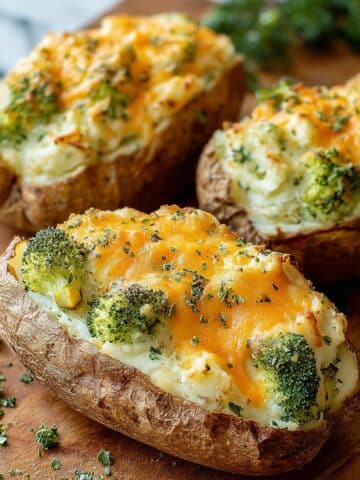 Broccoli Cheddar Twice Baked Potatoes Recipe