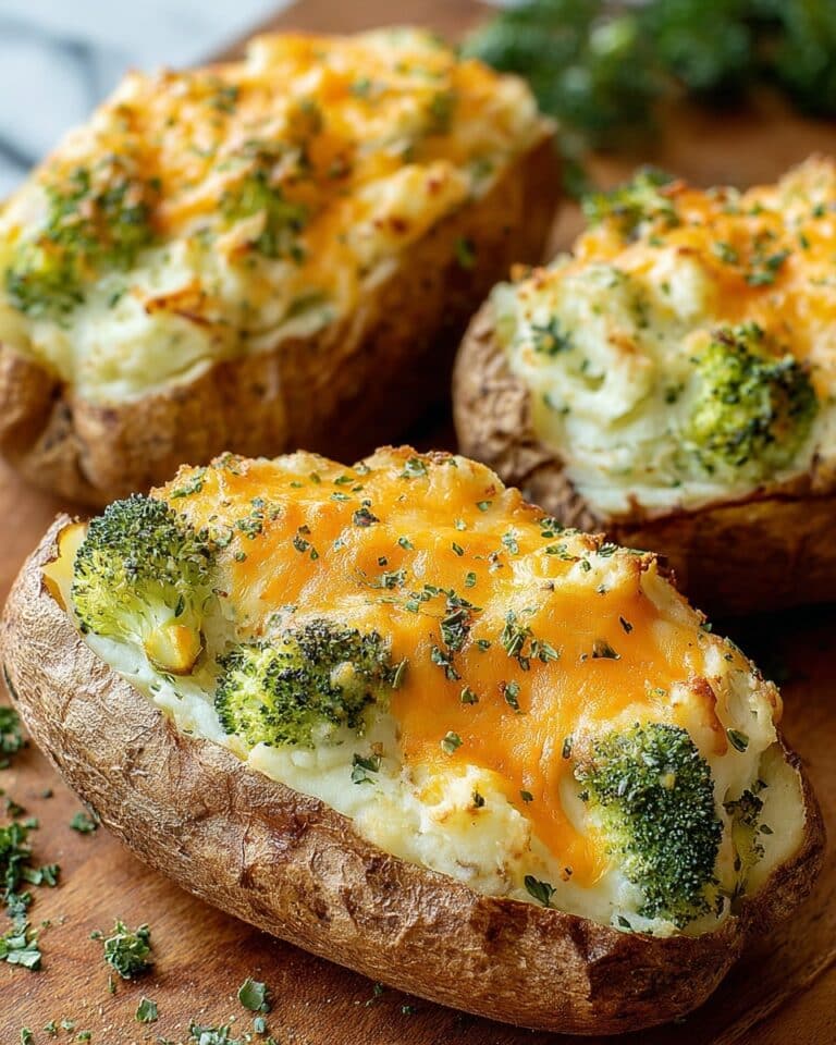 Broccoli Cheddar Twice Baked Potatoes Recipe