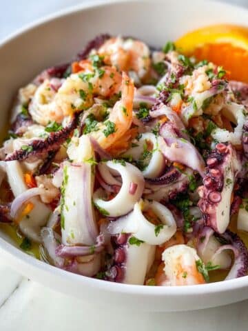 Italian Seafood Salad with Tangerine and Lemon Dressing Recipe