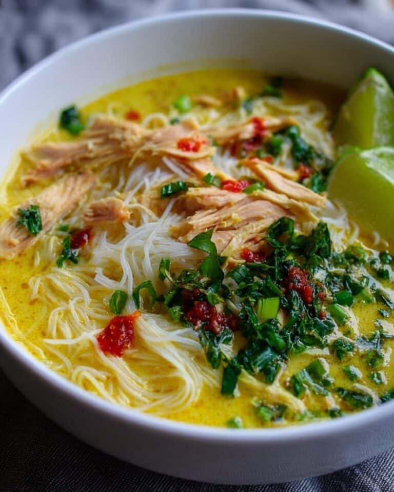 Thai-Inspired Chicken & Rice Noodle Soup Recipe