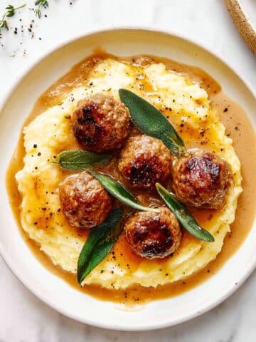 Turkey Meatballs with Savory Herb Gravy Recipe