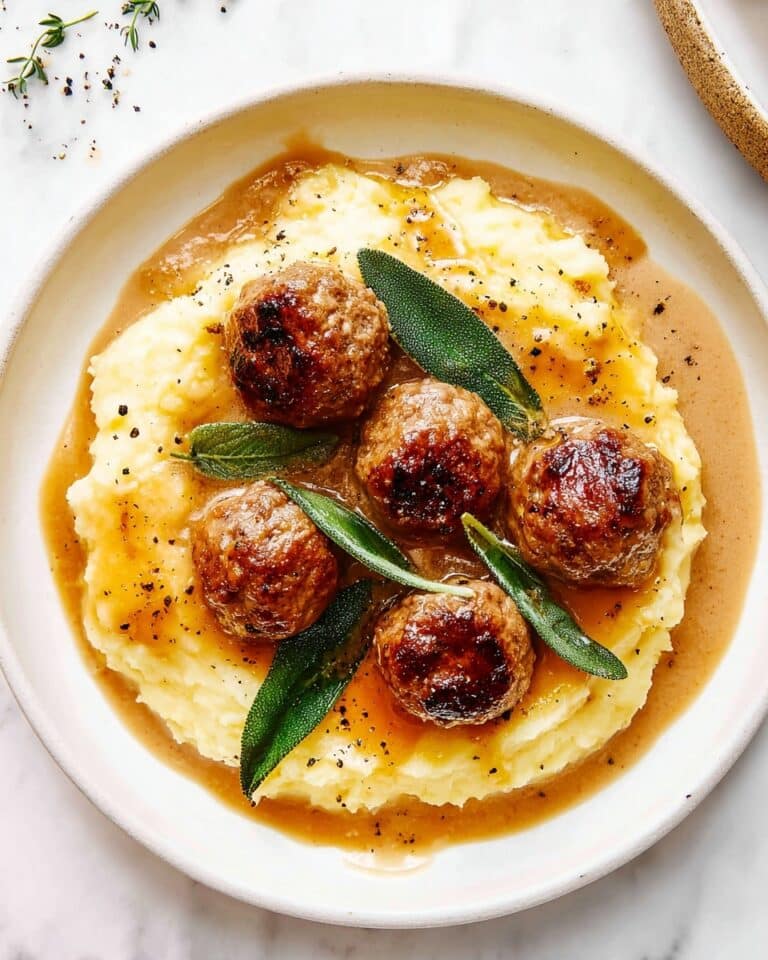 Turkey Meatballs with Savory Herb Gravy Recipe