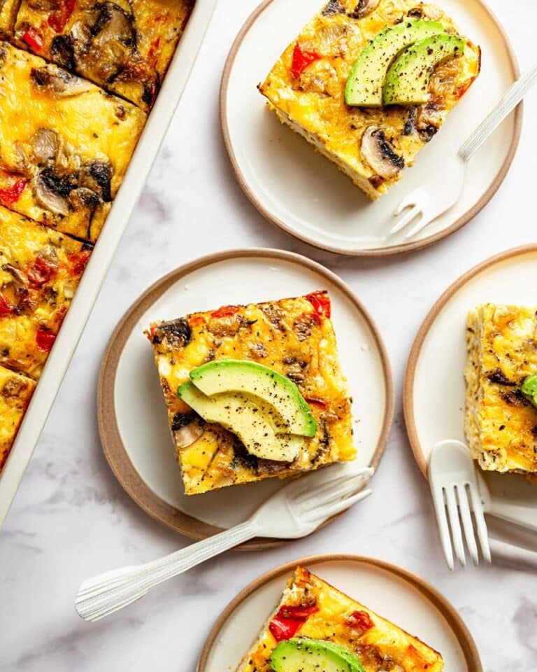 Breakfast Sausage Hash Brown Casserole with Veggies and Cheddar Recipe