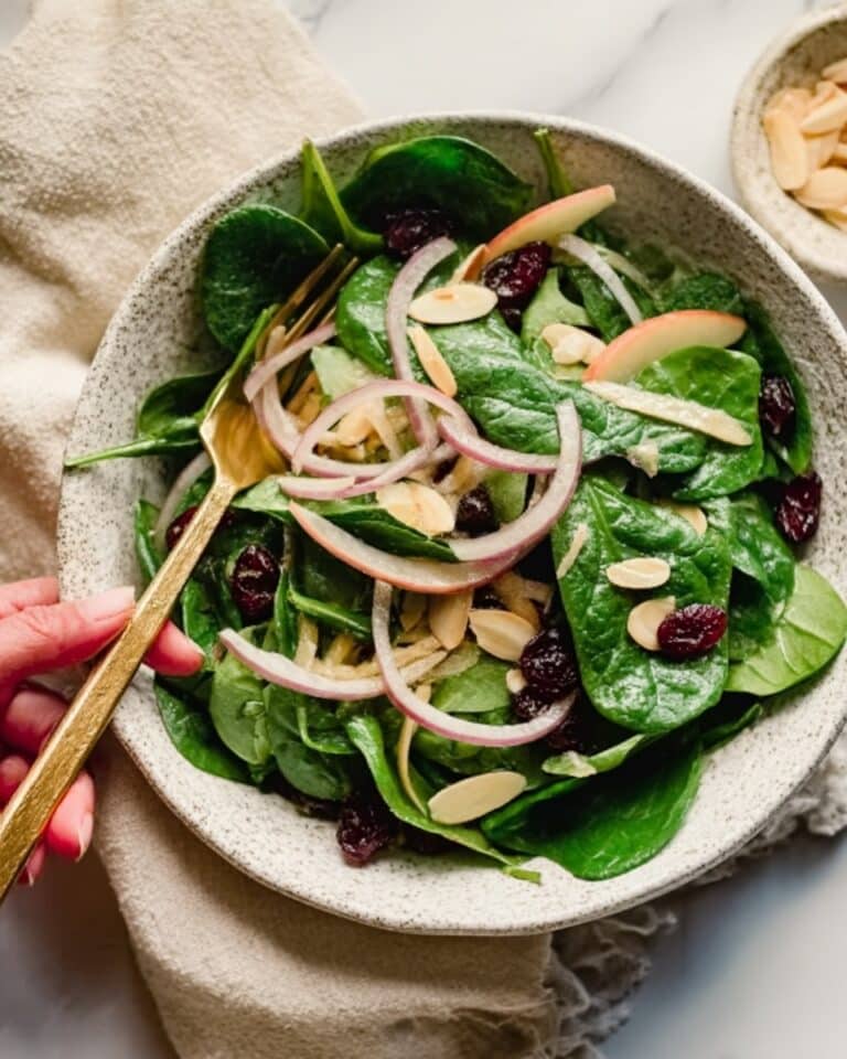 Spinach Salad with Apples, Maple-Glazed Pecans, and Balsamic Dressing Recipe