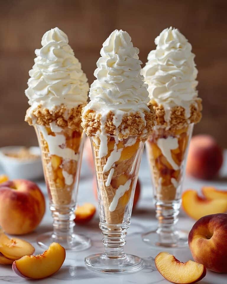 Peach Cobbler Cheesecake Cones Recipe