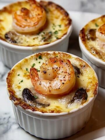 Scallop and Shrimp Mushroom Casserole with White Wine Cream Recipe