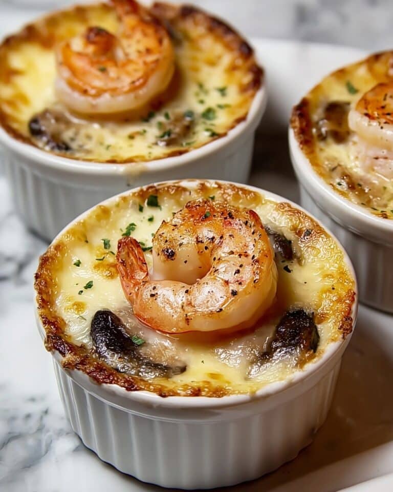 Scallop and Shrimp Mushroom Casserole with White Wine Cream Recipe