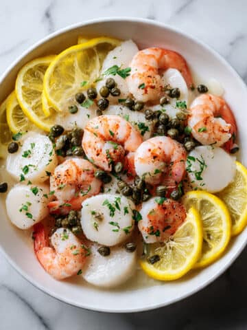 Poached Seafood Salad with Lemon Dill Sauce Recipe