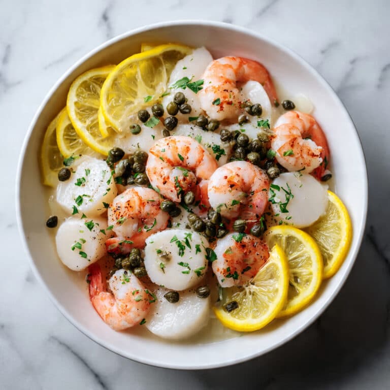 Poached Seafood Salad with Lemon Dill Sauce Recipe