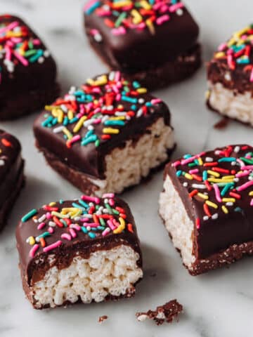 Chocolate Dipped Rice Krispy Treats (No-Bake Dessert) Recipe