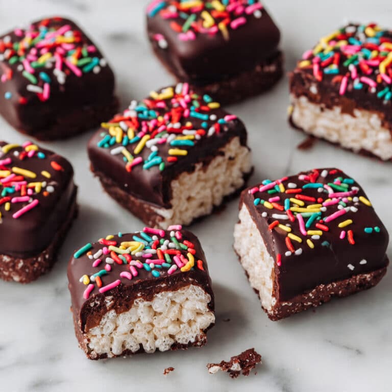 Chocolate Dipped Rice Krispy Treats (No-Bake Dessert) Recipe