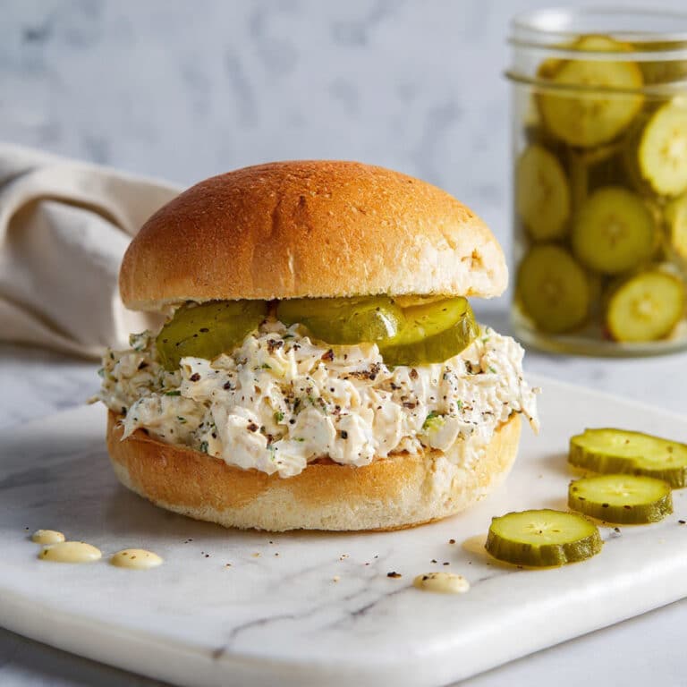 Alabama Style Chicken Sandwich with White BBQ Sauce and Pickles Recipe