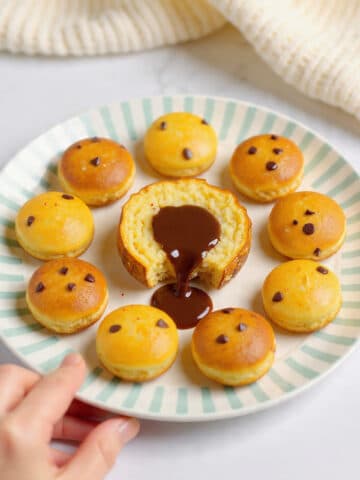 Breakfast Pancake Poppers with Mini Chocolate Chips Recipe