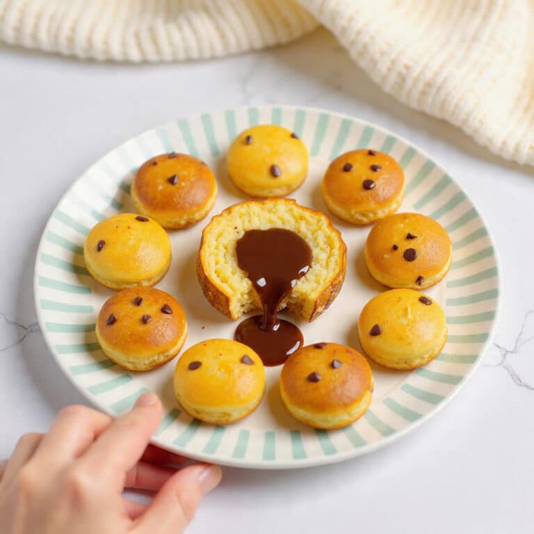 Breakfast Pancake Poppers with Mini Chocolate Chips Recipe