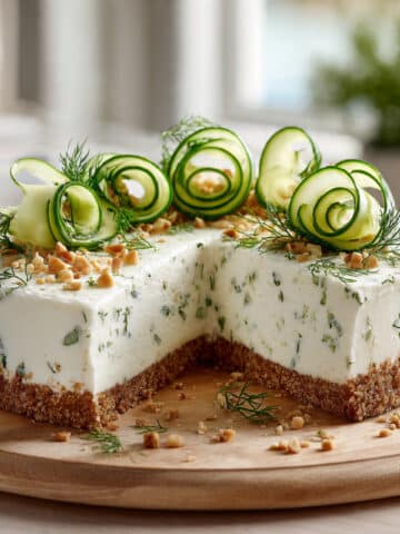 Savory Goat Cheese and Cucumber Cheesecake with Dill Recipe
