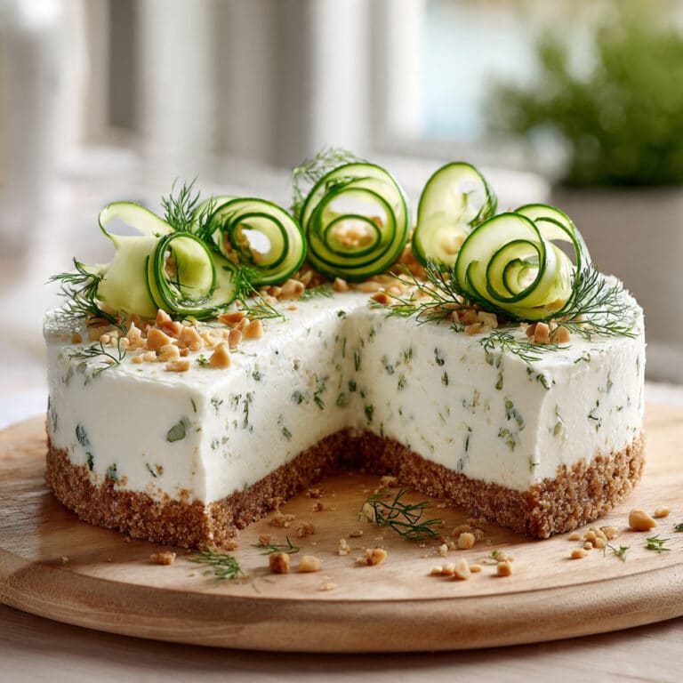 Savory Goat Cheese and Cucumber Cheesecake with Dill Recipe