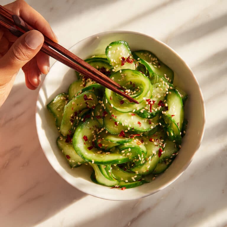 Asian Cucumber Salad with Spicy Sesame Dressing Recipe