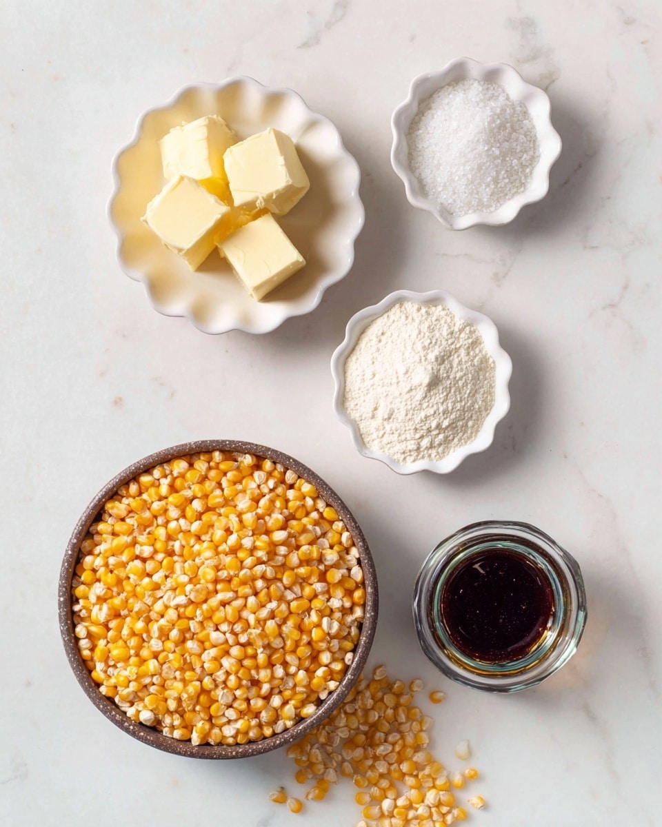 Ingredients for salted caramel popcorn