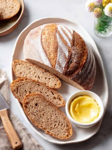 German Sourdough Bread with Rye and Onions Recipe