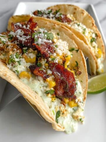 Fried Chicken Street Corn Tacos with Jalapeno Lime Ranch Recipe
