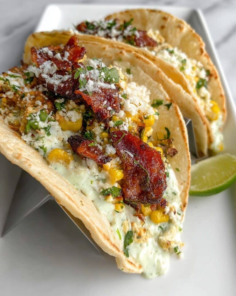 Fried Chicken Street Corn Tacos with Jalapeno Lime Ranch Recipe