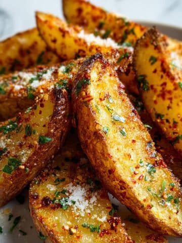 Baked Garlic Parmesan Potato Wedges Recipe