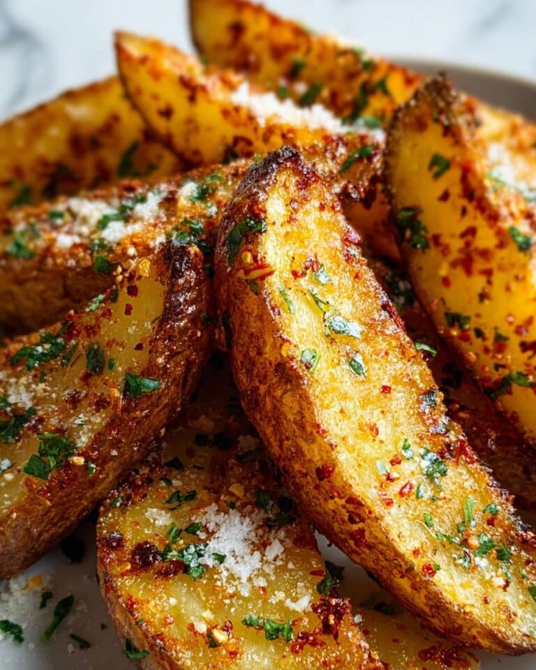 Baked Garlic Parmesan Potato Wedges Recipe