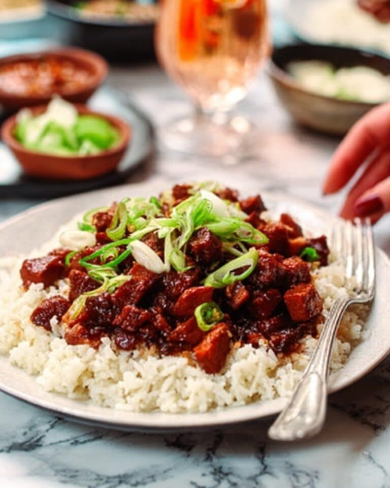 BBQ Chicken and Caramelized Onion Rice Bowls with Tangy White Sauce Recipe