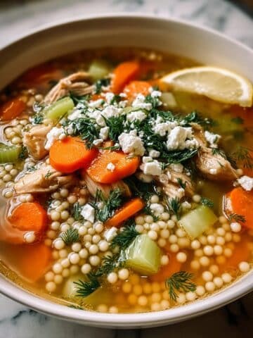 Greek Chicken Pearl Couscous Soup Recipe