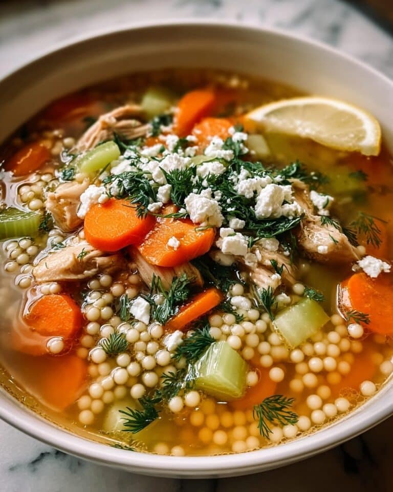 Greek Chicken Pearl Couscous Soup Recipe