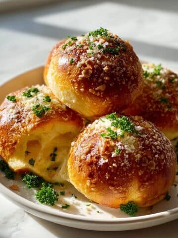 Easy Cheesy Alfredo Stuffed Parmesan Bread Bombs Recipe