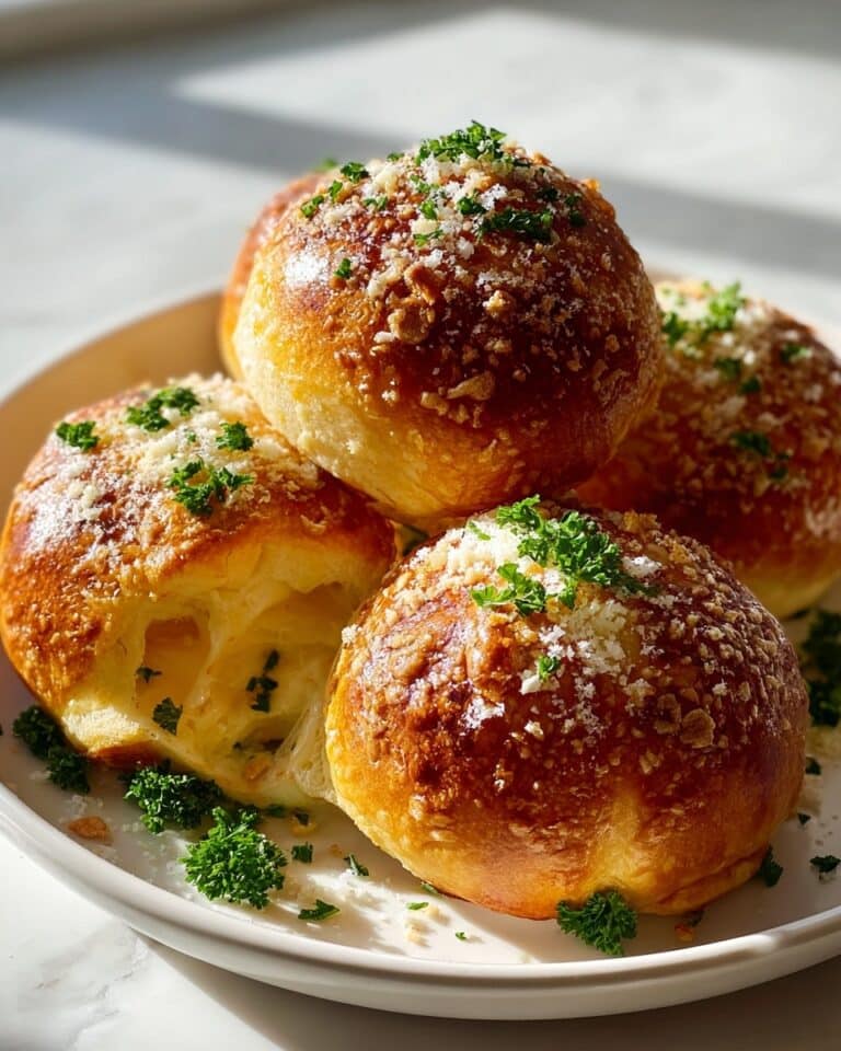 Easy Cheesy Alfredo Stuffed Parmesan Bread Bombs Recipe
