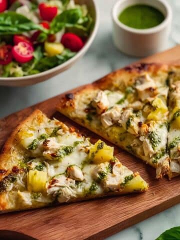 Chicken Pesto Flatbread Pizza with Pineapple Recipe