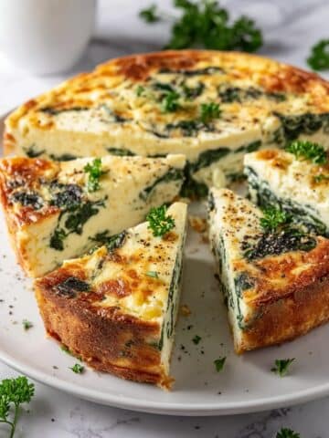 Healthy Cottage Cheese & Spinach Crustless Quiche Recipe