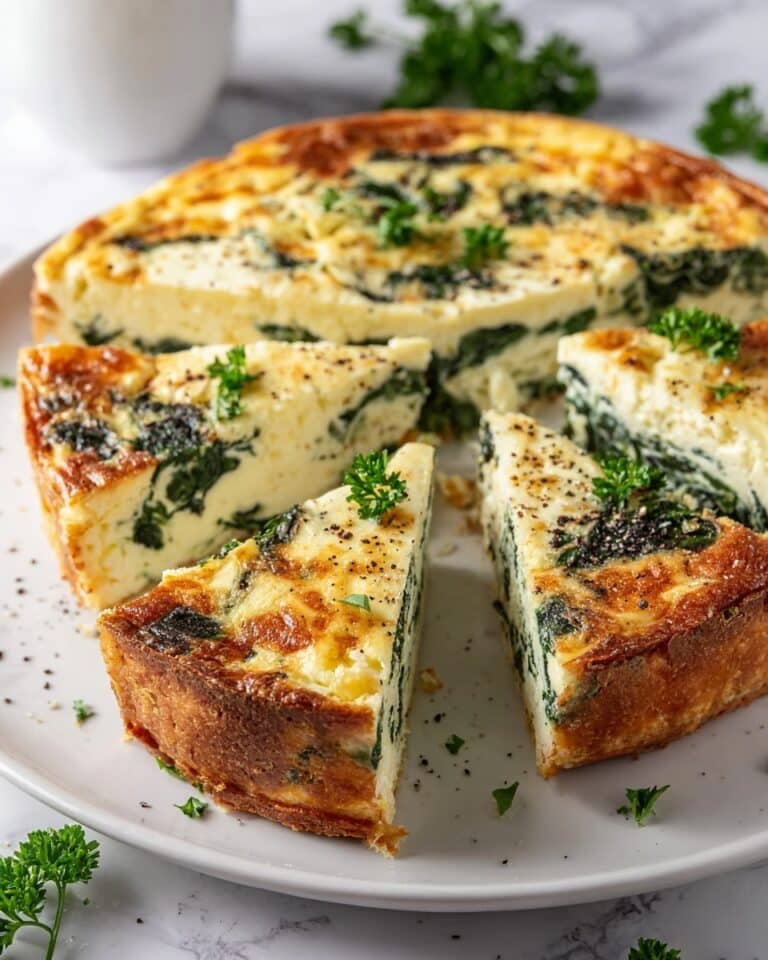 Healthy Cottage Cheese & Spinach Crustless Quiche Recipe