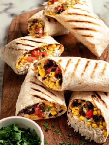 Crispy Vegetarian Black Bean and Rice Burritos Recipe
