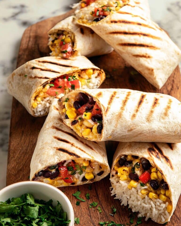 Crispy Vegetarian Black Bean and Rice Burritos Recipe