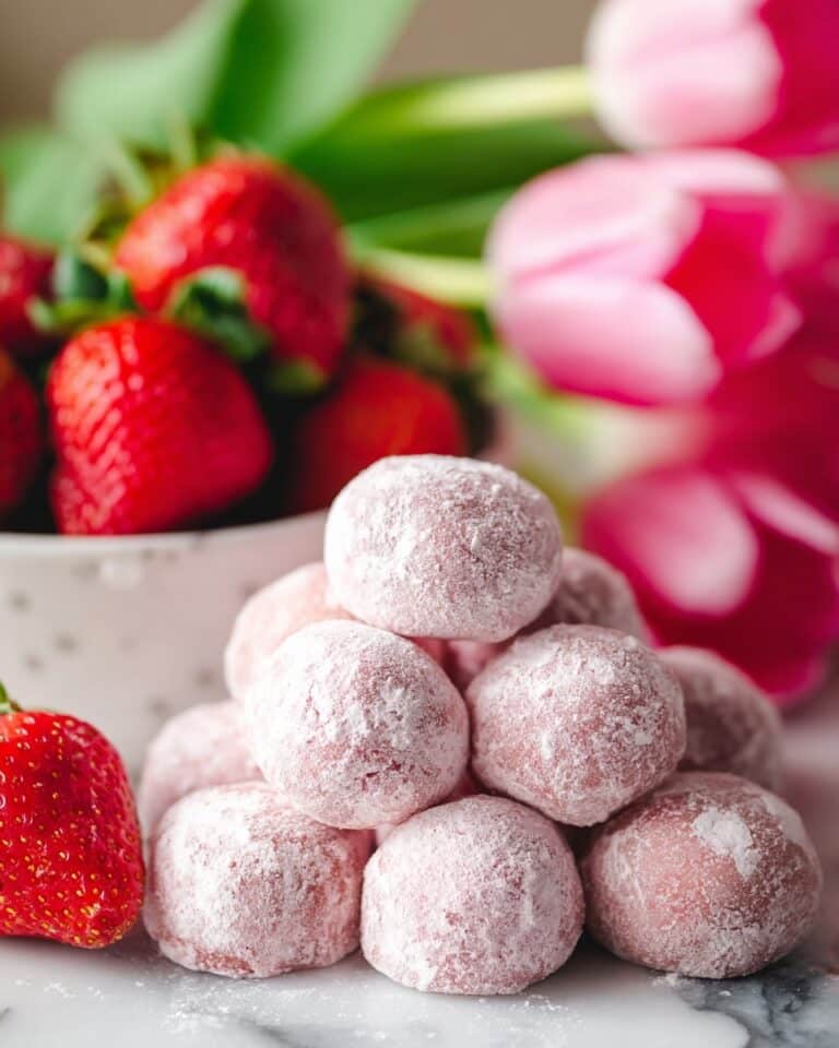 Strawberry Snowball Cookies with Real Strawberry Flavor Recipe