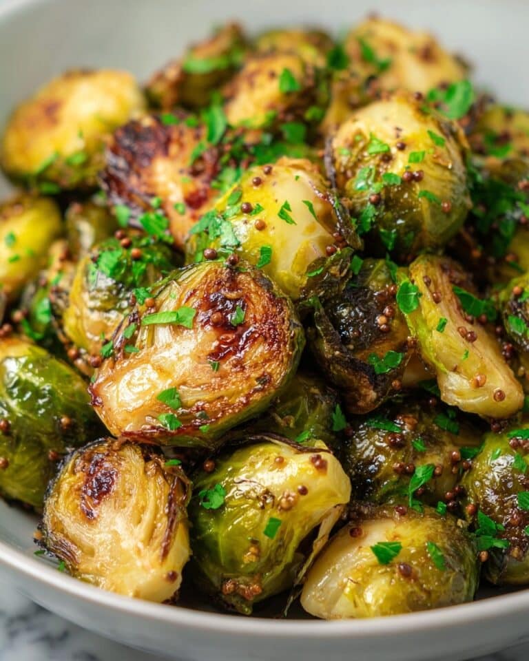 Air-Fried Brussels Sprouts with Honey Mustard Vinaigrette Recipe