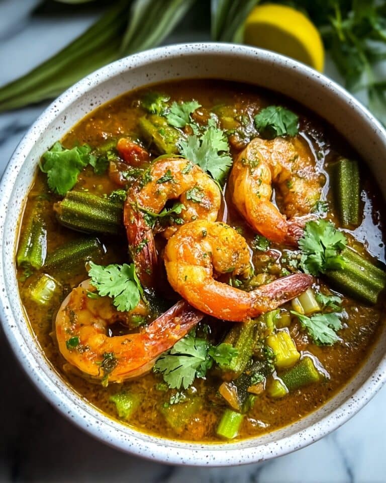 Nigerian Okra Soup with Smoked Turkey and Shrimp Recipe