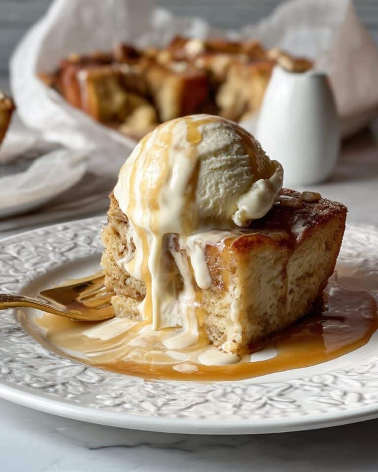 Vanilla Bean Croissant Bread Pudding with Buttered Caramel Rum Sauce Recipe